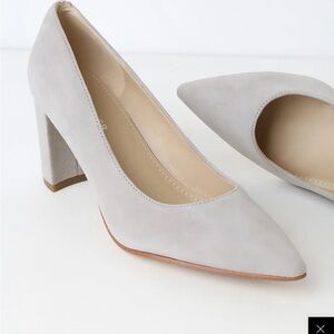Marc Fisher suede 7.5 gray “Claire” pumps